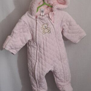 Pink Quilted Infant Snowsuit - Size 3-6 mos
